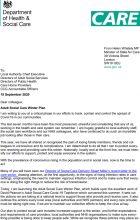 Adult social care winter plan: letter from Minister for Care to local authorities